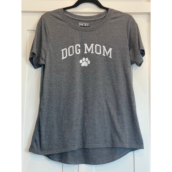 Modern Lux "DOG MOM" Gray short sleeve tee XL - Picture 1 of 5